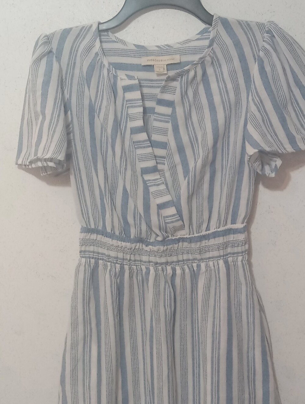 Monteau Los Angeles Blue & White Striped Short-Sleeve Tunic